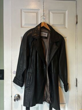 Pelle Studio Black Longline Leather Coat